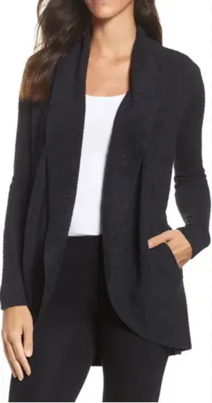 Barefoot Dreams CozyChic Lite in Black‎ Front Pockets Size XS thumbnail 1