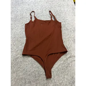 CALIA Womens Square Neck Thong Bodysuit Rust Brown Adjustable Straps Size M NWOT thumbnail 2