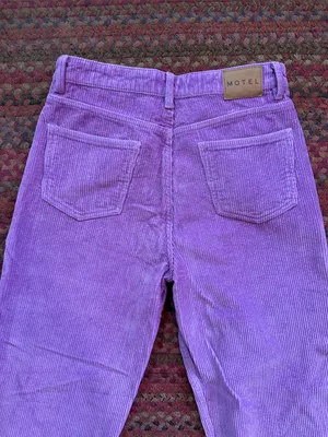 Motel Rocks LAVENDER PURPLE Corduroy High-Waist Pants thumbnail 4