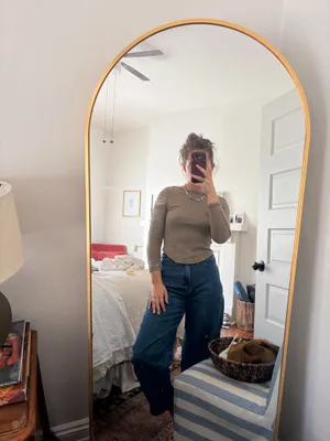 Free People Long Sleeve Waffle Knit Top thumbnail 2