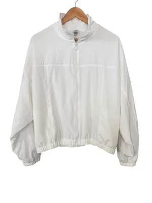 PINK BY VICTORIA’S SECRET Zip Up Cropped White Track Jacket Size XL thumbnail 3