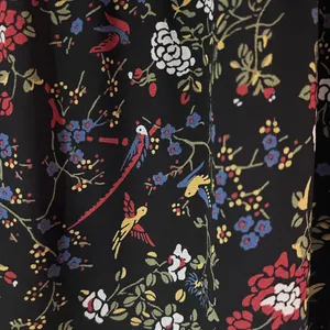 Madewell Sheer-Sleeve Ruffle Peplum Top Blouse in Black Finch Floral‎ Size Large thumbnail 9