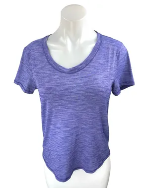 Lululemon Meant To Move Blue Short Sleeve Slim Fit Activewear Tee T-shirt Top 4 thumbnail 1