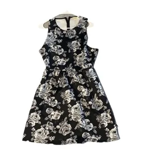 Altar’d State Fit & Flare Black Gray Short Dress Racer Back Romantic Chic Sz L thumbnail 3