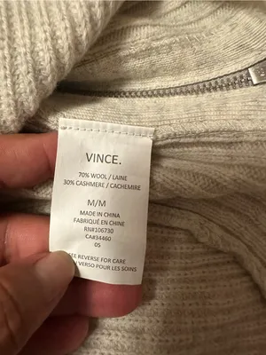 Vince Heathered Light Gray Ribbed Cowl Neck Sweater thumbnail 9