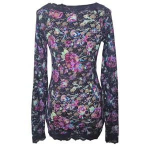 Free People Y2K 90s Vintage Sheer Floral Lace Scoopneck Top Size Small Grunge thumbnail 2