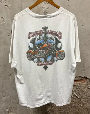 Orange County Choppers OCC Y2K Vintage Double Sided Flame Graphic Biker Tee XXL thumbnail 1