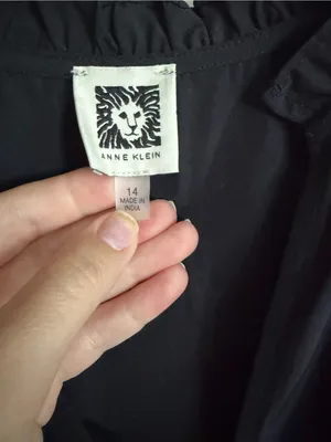 Anne Klein Black Shift Dress with Tie Waist thumbnail 2
