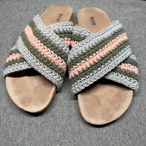 Boho Crochet Slides‎ Sandals Multi Color Maeve Anthropologie 41 thumbnail 3