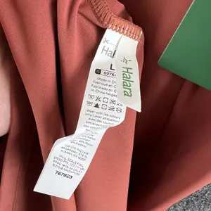 NWT Halara Softlyzero Airy Ruched Midi Dress Square Neck Slit Terracotta L thumbnail 9