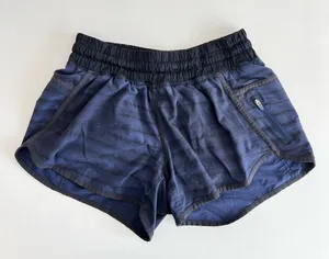 Lululemon women blue stripe print shorts 6 thumbnail 1