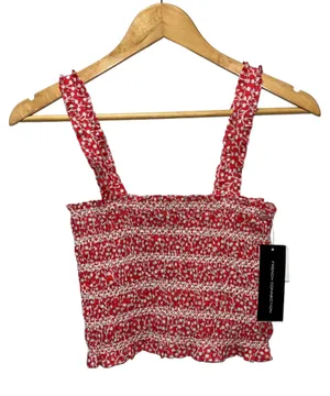 Smocked Organic Cotton Tank Dainty Blooms Size 6 Hibiscus thumbnail 1