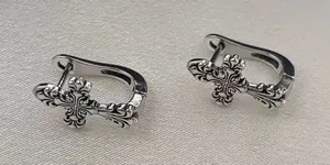 Vintage Cross Hoop Earrings for Men Women Streetwear Hip Hop Punk Unisex Style thumbnail 1