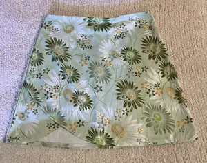 SheIn Green Floral Mini Skirt thumbnail 1