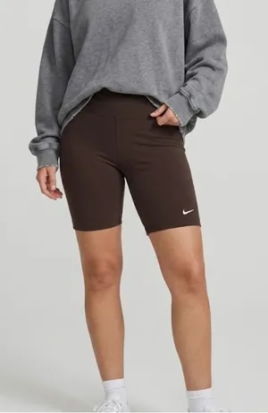Nike Brown Biker Shorts Size Large Women’s Cotton Fall Athletic thumbnail 1