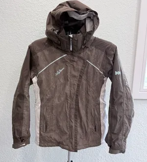 Helly Hansen Two-Tone Brown and Cream Ski Snowboard Coat Jacket Women's Medium thumbnail 1