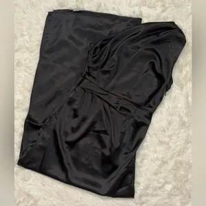 PETAL & PUP NADIA One-Shoulder Satin Maxi Dress Black 14 NWOT thumbnail 8
