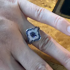 Natural Iolite Sterling Silver Ring Size 6 thumbnail 4