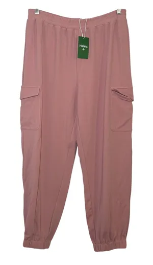 Halara High Waisted Cargo Joggers Pink Waffle Knit Elastic Waist Pants XL NEW thumbnail 1