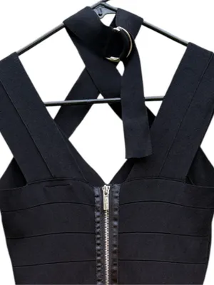 NWT Karen Millen BodyCon Bandage Dress Black Size 2 thumbnail 10