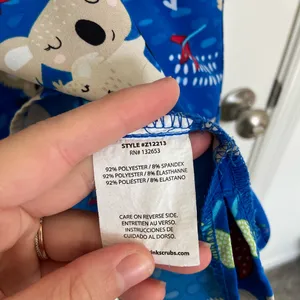 NWOT | Zoe + Chloe women’s bright blue koala scrub‎ top with pockets XL thumbnail 4