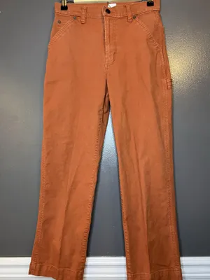 Gap Pants Womens 2 Orange Carpenter Denim Straight Leg Workwear Stretch thumbnail 3