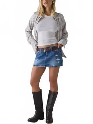 UO BDG Game Day Low-Rise Denim Micro Mini Skirt Urban Outfitters Indigo XL thumbnail 4