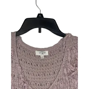 Umgee Women's‎ Cardigan Wrap Shaggy Open Front Fringe Vest Sleeveless Grey Large thumbnail 2