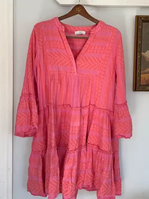 Anthropologie Devotion‎ twins Ella Dress in Salmon/Pink size Medium thumbnail 1