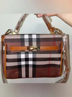 Classic Plaid Top-Handle Satchel in Brown thumbnail 2