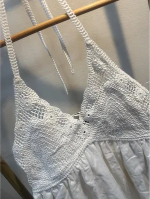 NWT Brand New boho chic with top crochet White thumbnail 2