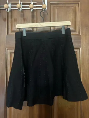 Black Knit Skater Skirt thumbnail 2