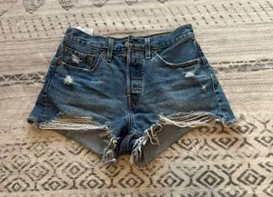 Levi’s 501 Denim Shorts Button Fly Cut-Off thumbnail 1