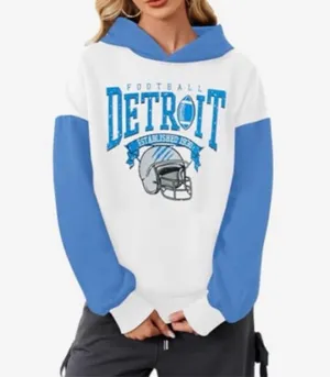 NEW Game Day Detroit Hoodie Football Graphic Pullover Sweatshirt M thumbnail 1