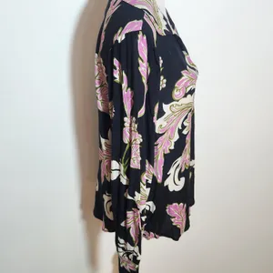 Karen Kane Black and Pink Floral Print Blouse Size Medium NWT thumbnail 5