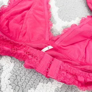 Free people intimately got pink lace bralette halter bra x-small thumbnail 6
