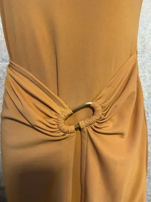 DKNY one shoulder dress in Saddle Tan  thumbnail 4