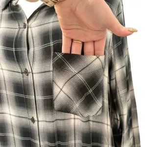 Rails Black White Plaid Button Down Long Sleeve Bianca Soft Shirt Dress size M thumbnail 8
