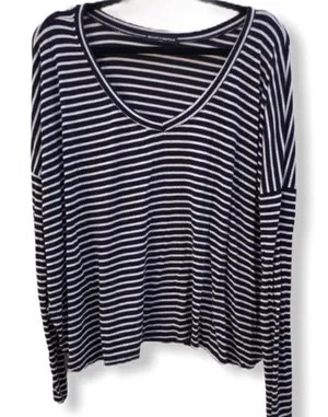 Brandy Melville‎ Navy Striped Shirt thumbnail 1