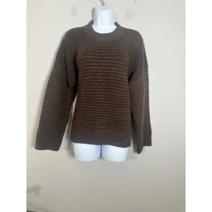 Madewell Elsmere Pullover Sweater Heather Brunette Brown Ribbed NC650 Medium thumbnail 4