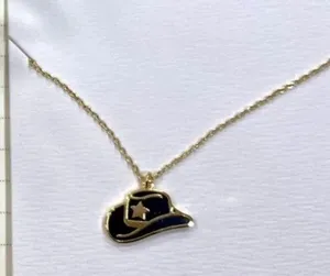 Gold Cowboy Hat Necklace – Western Country Charm Pendant thumbnail 7