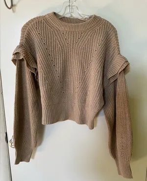 Derek Heart Women's Knit Sweater in Tan thumbnail 1