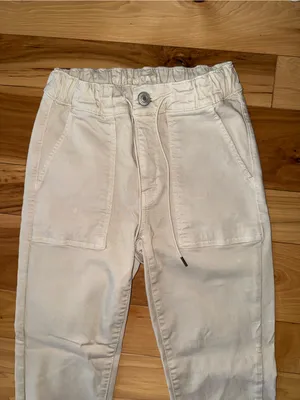 American Eagle Outfitters Cream High-Rise Jeggings with Patch Pockets thumbnail 3