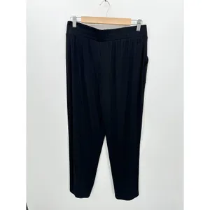Happily Grey Black Thermal Lounge‎ Pants Womens Medium Ribbed Elastic Waist CD25 thumbnail 2