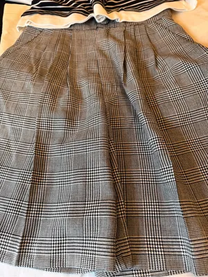 Lily Black & White Plaid Circle Skirt thumbnail 2