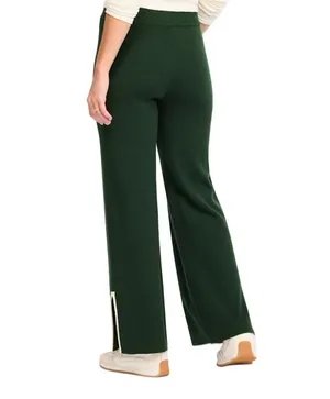 Wide Leg Knit Pants in Forest Green thumbnail 3