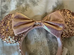 Disney Parks Rose Gold Sparkle Minnie Mouse Ears thumbnail 3