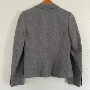 Ann Taylor Petites Black White Tweed Blazer Jacket Formal Office Business 2P thumbnail 3