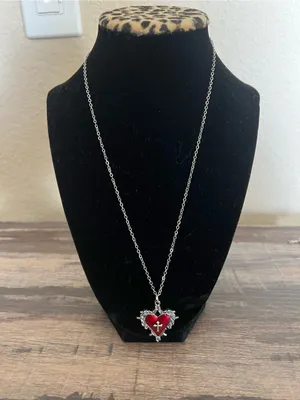 Gothic/Punk 18” Stainless Steel Silver Pendant Necklace NWT thumbnail 2