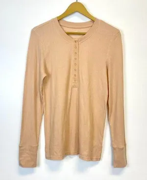 Aerie Waffle Knit Thermal Button Top thumbnail 1